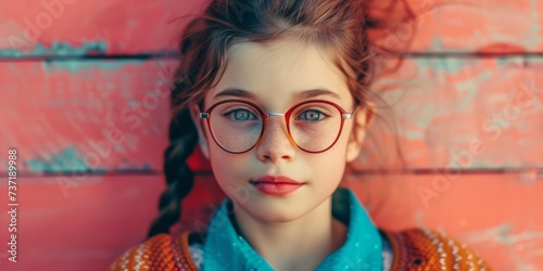 Delightfully Nerdy Young Girl With An Irresistible Charm photo