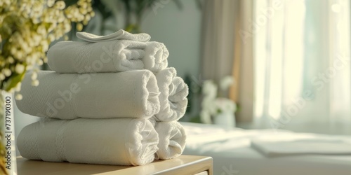 Tidy Stack Of Towels In Bedroom For Instant Relaxation