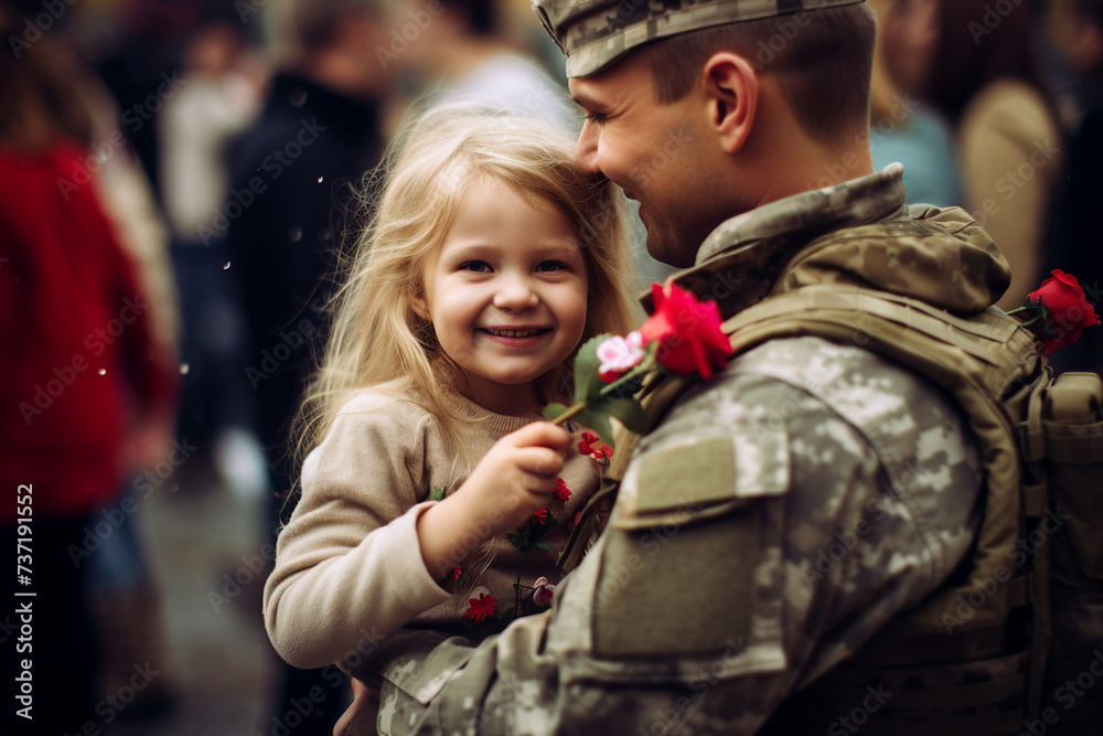 Fototapeta premium People separated by horrible war family relationships today generative ai concept