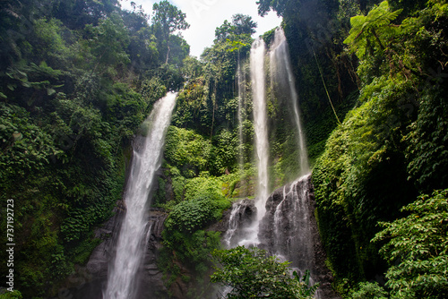 Waterfall in the forest in the jungle