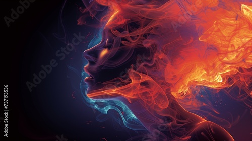 A Pop Art-inspired illustration of smoke swirling and abstracting into a conceptual, vibrant explosion of color.
