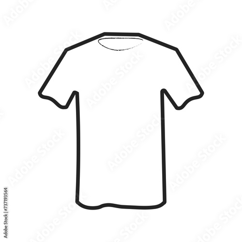 Isolated outline hand drawn T short, fashion, clothes graphic element