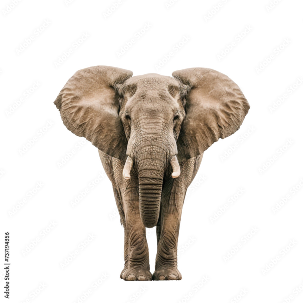 Obraz premium elephant isolated on a white background with clipping path.