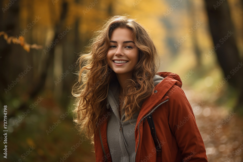 Generative AI picture abstract illustration of calm autumn day in deep forest woods hiking concept Generative AI picture abstract illustration of calm autumn day in deep forest woods hiking concept