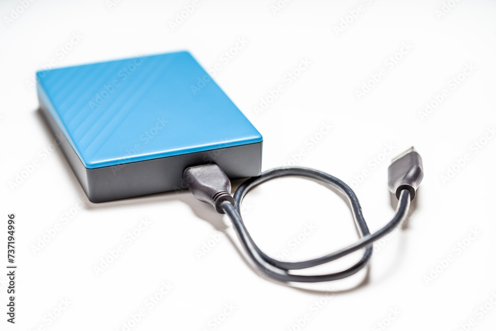 Isolated Blue HDD for Data Storage on White Isolated Blue HDD for Data Storage on White