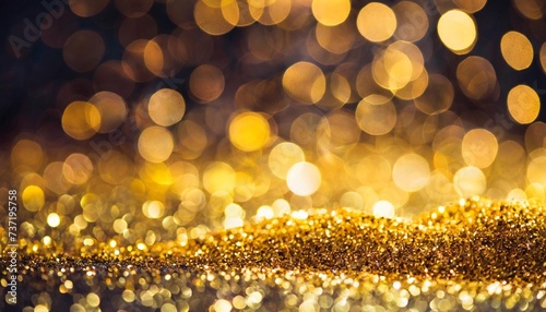 glitter gold bokeh colorfull blurred abstract background for birthday anniversary wedding new year eve or christmas