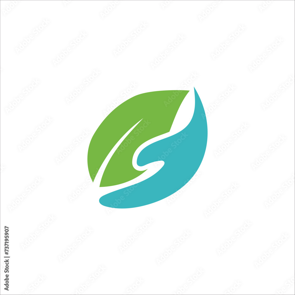 Fototapeta premium leaf logo design and technology