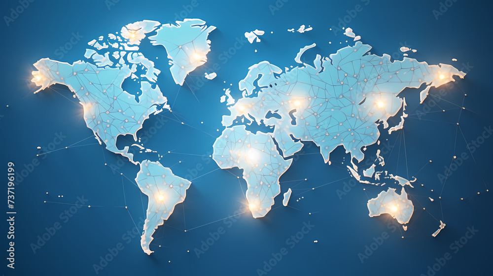Obraz premium glowing world map