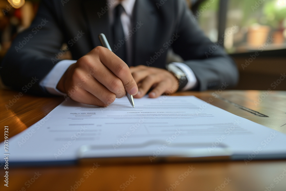 signing a document signing a document