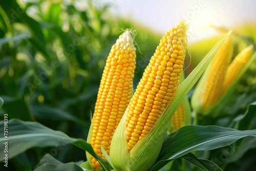 corn on the cob in field