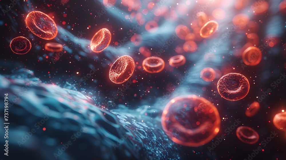 Inside the Vein: A High-Definition Journey Through the Bloodstream Showcasing Red Blood Cells Inside the Vein: A High-Definition Journey Through the Bloodstream Showcasing Red Blood Cells