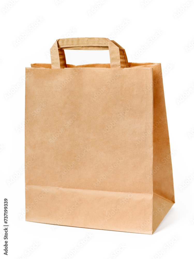 Eco-Friendly Paper Packet on White Background: Sustainable Packaging Solution