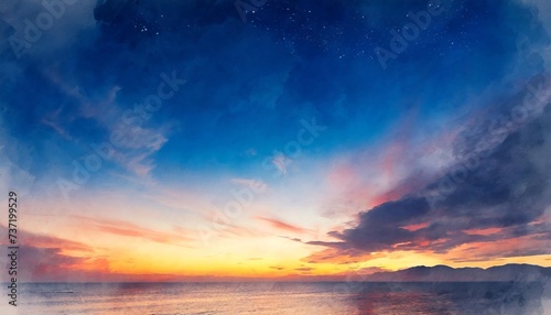 watercolor evening sky