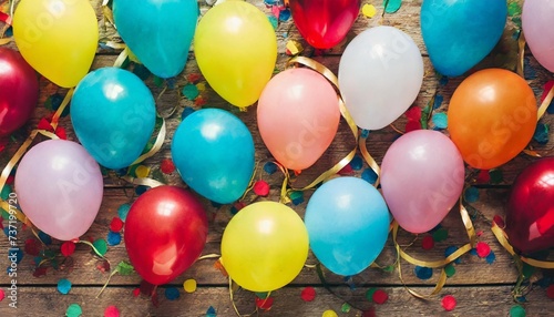 party background with colorful balloons