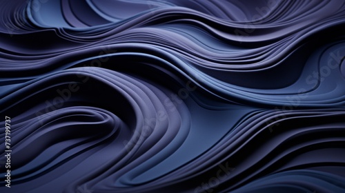 Abstract Blue Paper Waves Texture, Dynamic Layered Design Background