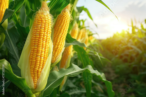 corn on the cob in field