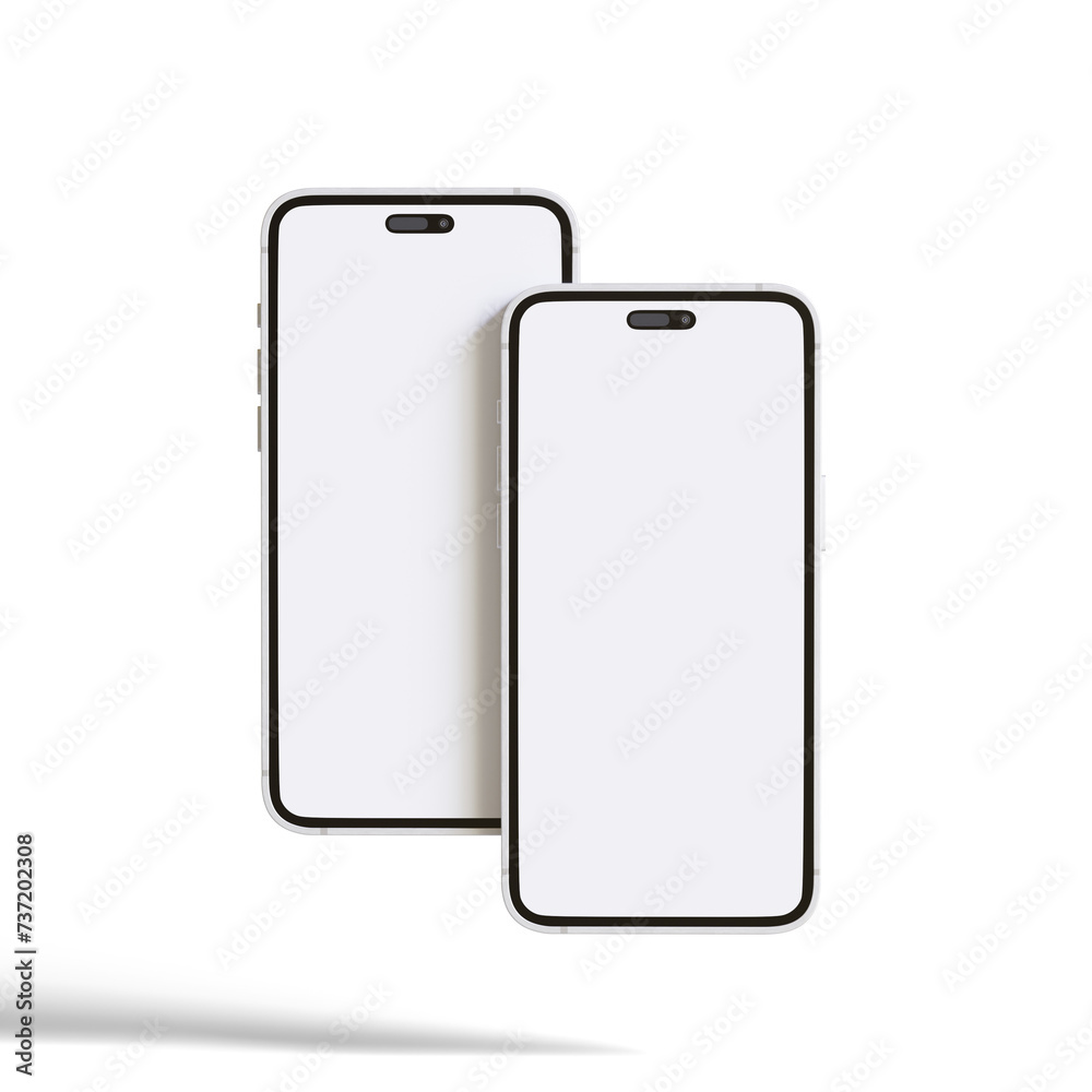 High quality realistic frame smartphone with blank white screen. Mockup phone for visual ui app demonstration. High quality realistic frame smartphone with blank white screen. Mockup phone for visual ui app demonstration.