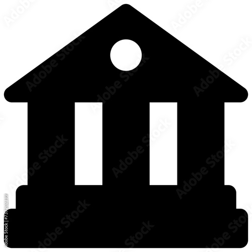 bank building vector glyph icon