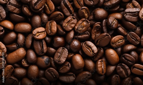 A Heap of Aromatic Roasted Coffee Beans