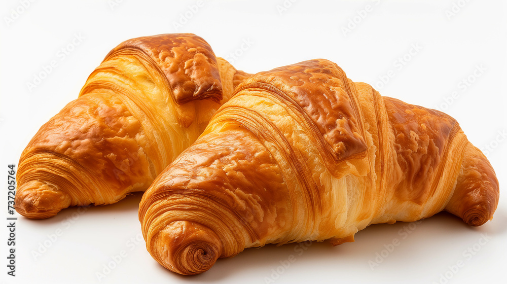 Croissant bread on a white background. Croissant bread on a white background.
