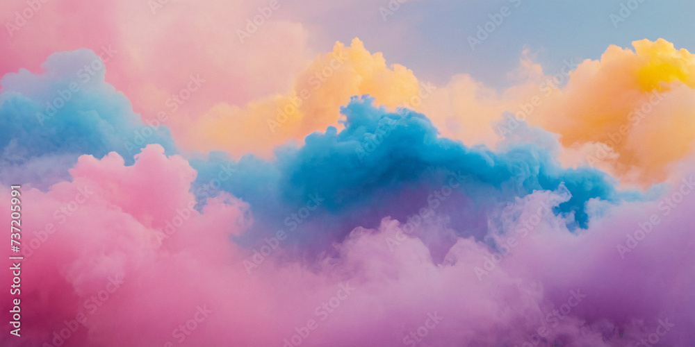 Abstract background of colorful clouds and smoke.
