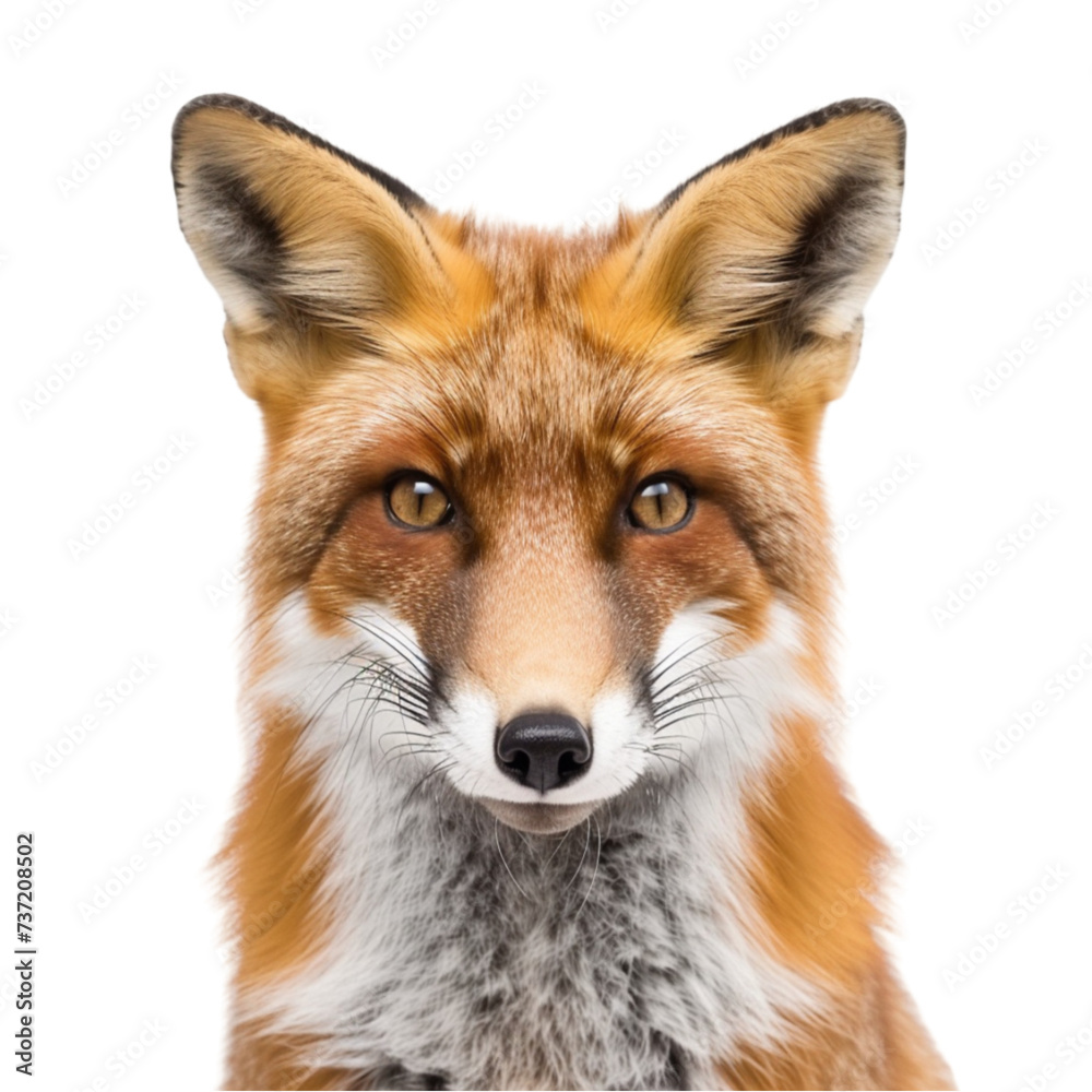 fox isolated on a white background with clipping path.