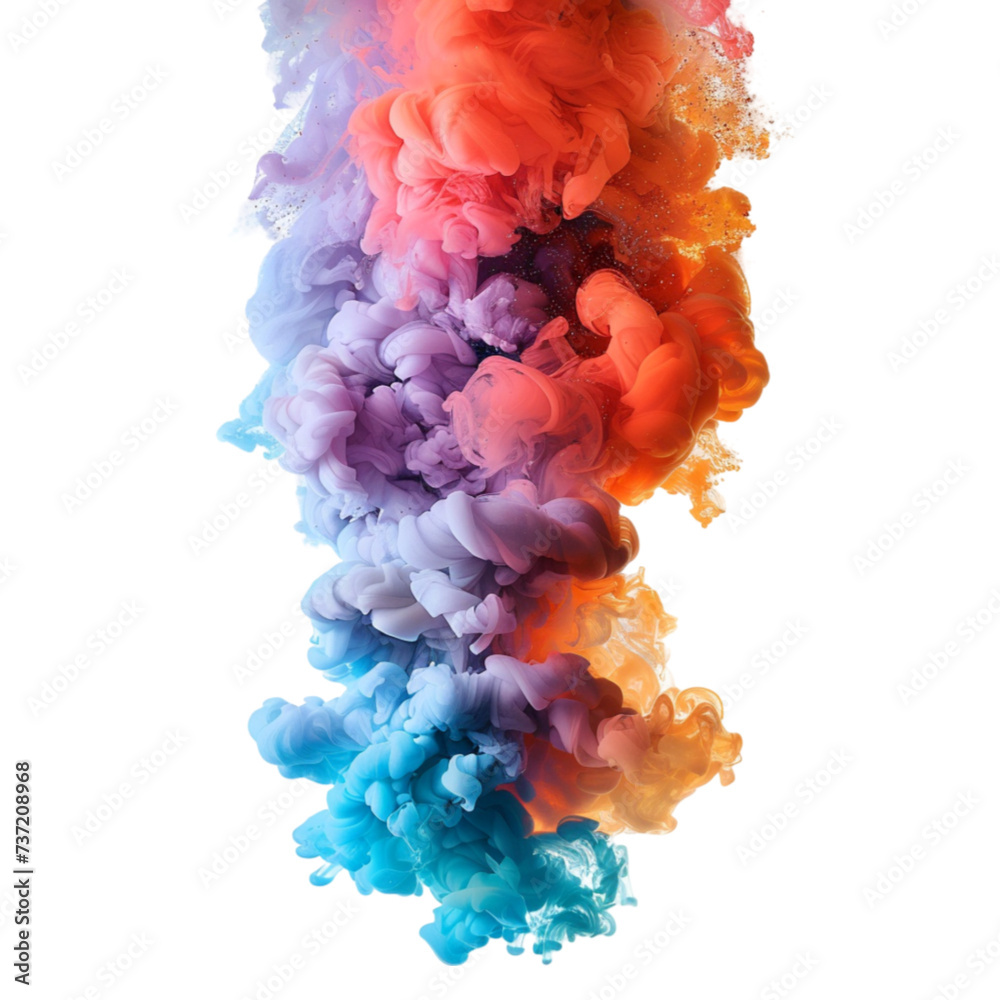 Obraz premium multicolored smoke isolated on a white background with clipping path.