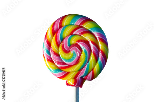 Colorful Spiral Lollipop Isolated on Transparent Background