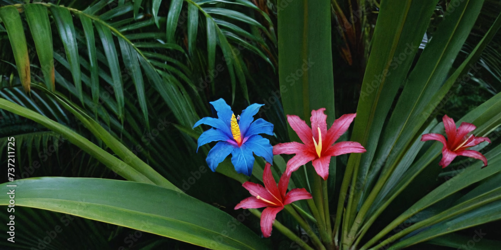 Background of tropical flowers and plants. Background of tropical flowers and plants.
