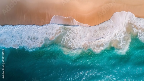 Aerial view at the beach Beautiful natural seascape at the summer time