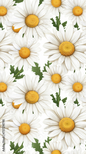 Pattern of large daisies of different sizes.