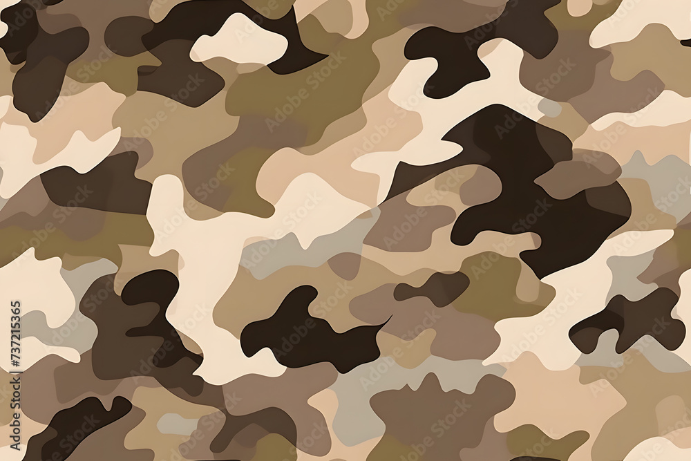 Fototapeta premium Camouflage seamless pattern, military fabric background texture