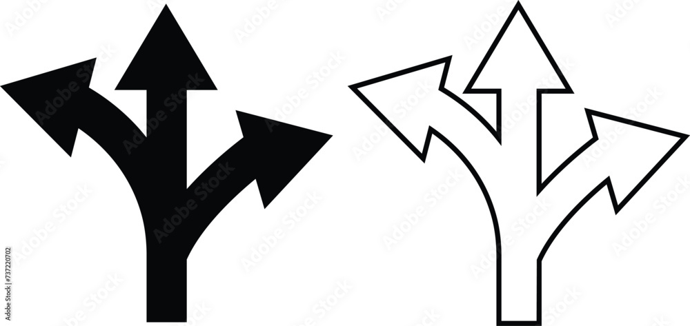 Set of black traffic arrows icon collection isolated transparent background. Flat or line vector. Bended arrow, turning, zig zag, crossroads, driving direction mark, location point crossroad circle . Set of black traffic arrows icon collection isolated transparent background. Flat or line vector. Bended arrow, turning, zig zag, crossroads, driving direction mark, location point crossroad circle .