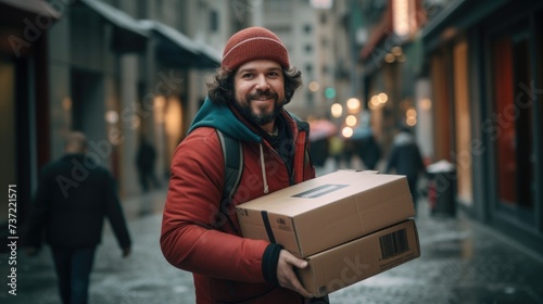 delivery man with a box © Zainab