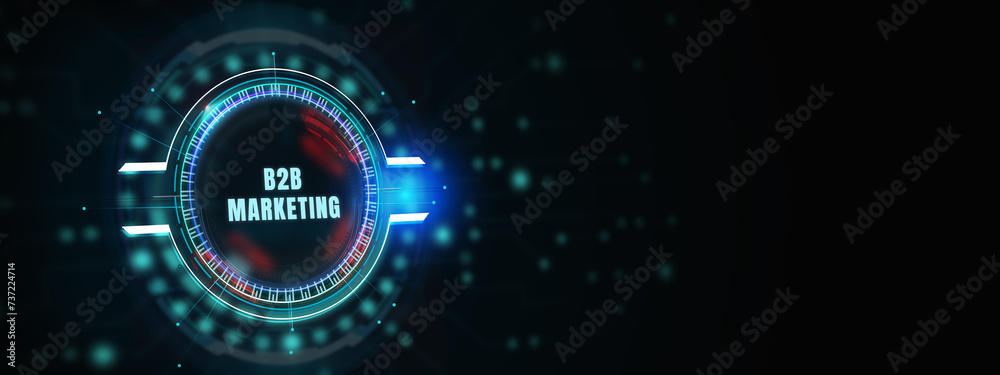 Business, Technology, Internet and network concept. B2B Business company commerce technology marketing concept. . 3d illustration Business, Technology, Internet and network concept. B2B Business company commerce technology marketing concept. . 3d illustration