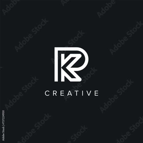 Alphabet Letters RK KR Creative Logo Initial Based Monogram Vector Icon.