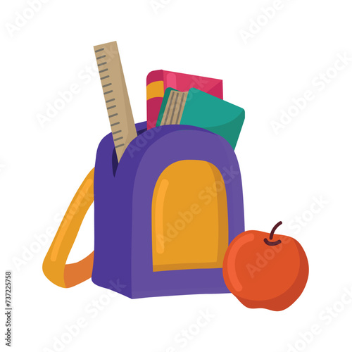 School backpack icon clipart avatar logotype isolated vector illustration