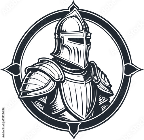 Knight in armor, vector illustration