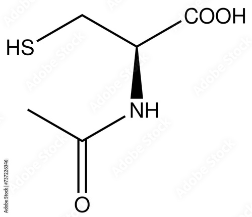 Acetylcystein Arzneistoff Strukturformel Vektor photo