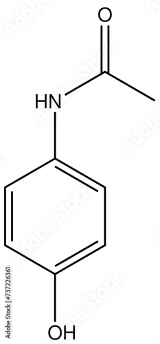 Paracetamol Arzneistoff Strukturformel Vektor