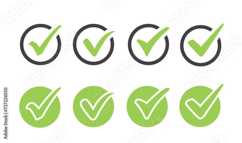 Green check marks in different variants.
