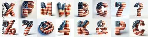 USA letters shape 3D wooden Lettering Typeface. AI generated illustration