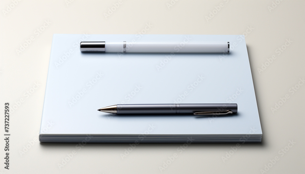 Blank paper on desk, pen ready for creative ideas generated by AI Blank paper on desk, pen ready for creative ideas generated by AI
