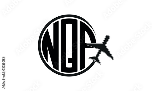 NQP three initial letter circle tour & travel agency logo design vector template. hajj Umrah agency, abstract, wordmark, business, monogram, minimalist, brand, company, flat, tourism agency, tourist