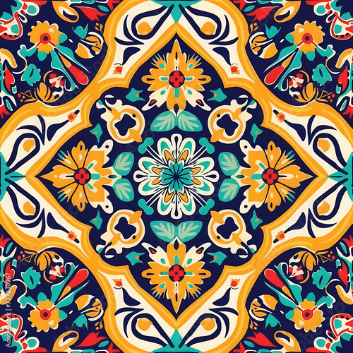 cloisonne and floral inspired seamless tile