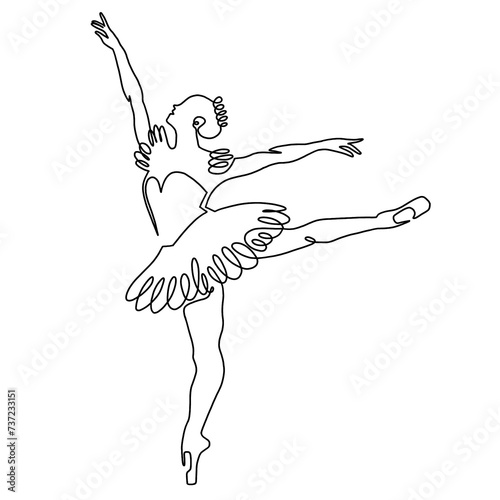 Line Illustration of a ballerina photo