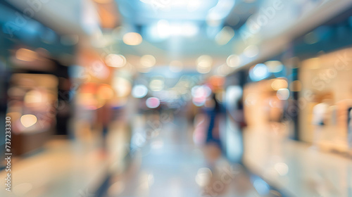 Blurred background : desaturated department store blur background with bokeh