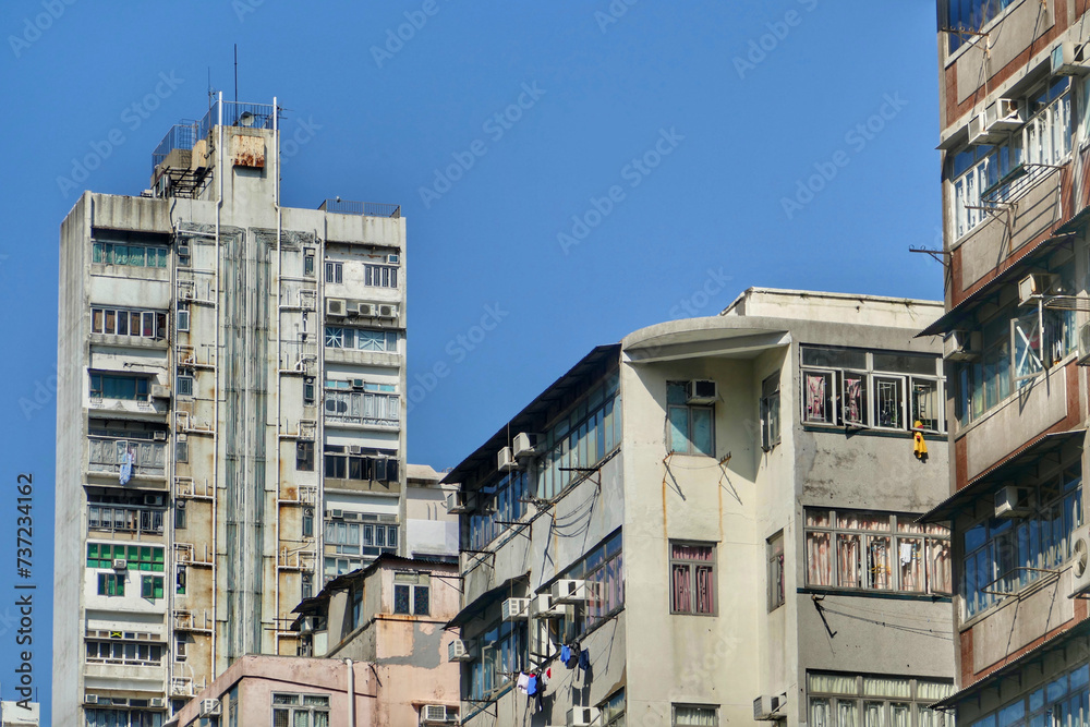 Modern apartment buildings in, Hong Kong
