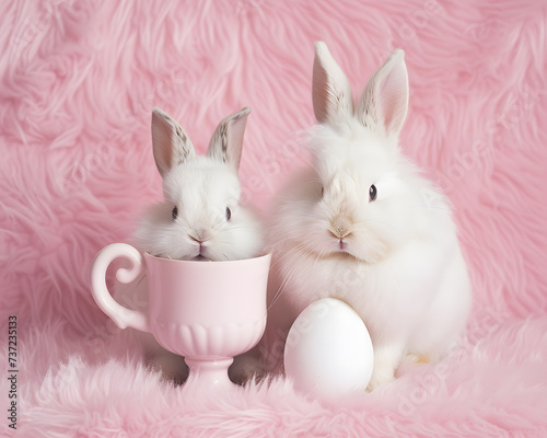 Bunnies and Warmth: A Cozy, Whimsical Moment Amid Soft Textures © Moon