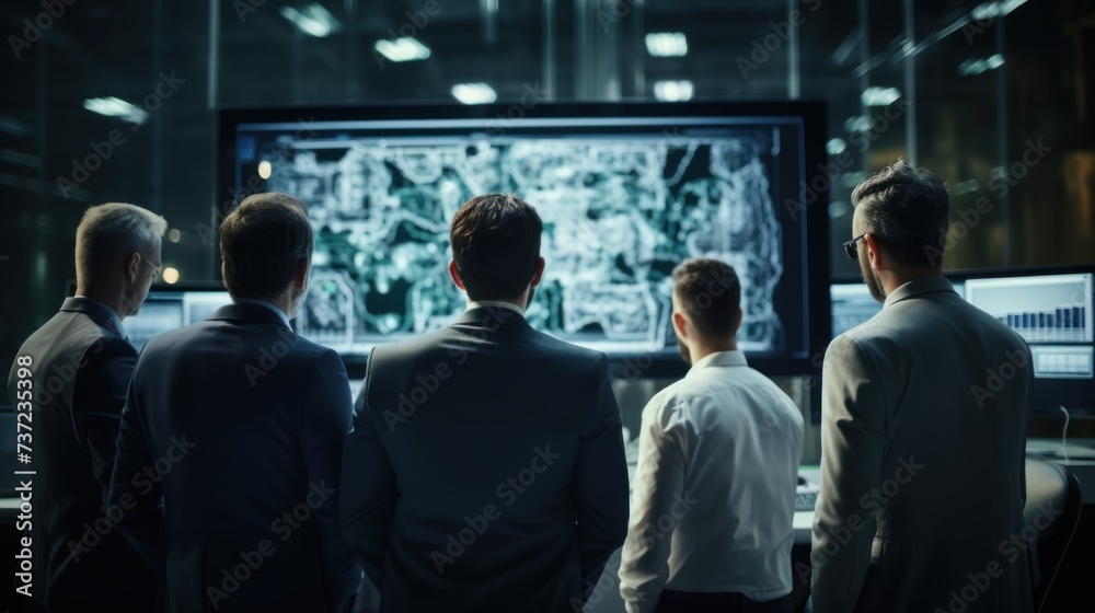 A group of IT engineers discuss new technologies, project ideas and the direction of development of the IT industry A group of IT engineers discuss new technologies, project ideas and the direction of development of the IT industry